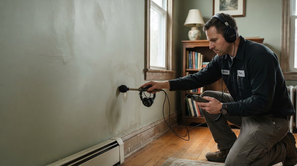 Acoustic sensor and thermal inspection of residential walls in Winslow